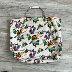 Disney Mickey Minnie Canvas Travel Shopper Tote -- Hawaii, Europe, Mexico